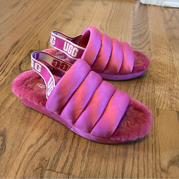 UGG Women's Puff Yeah Slide Fuchsia Sz 7 - Picture 3 of 12